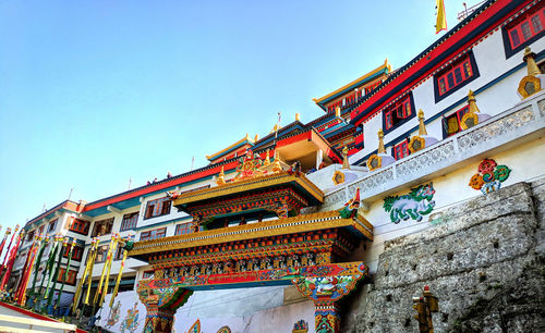 Low angle view of temple against sky