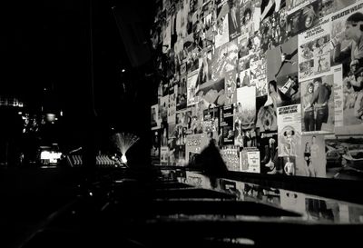 Illuminated buildings in city at night