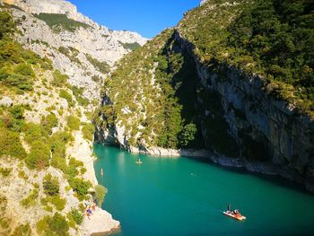 Scenic view of lake against mountain