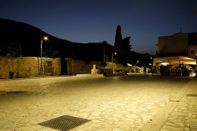 View of city at night