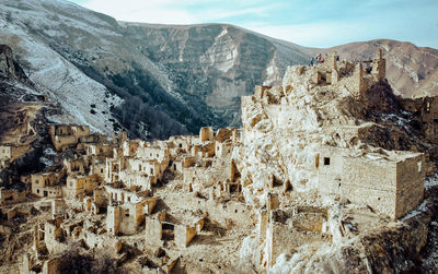 High angle view of rock formations