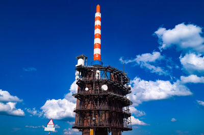 Low angle view of lighthouse against sky