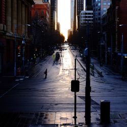 View of city street during winter