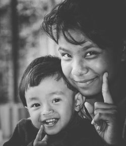 Portrait of smiling siblings