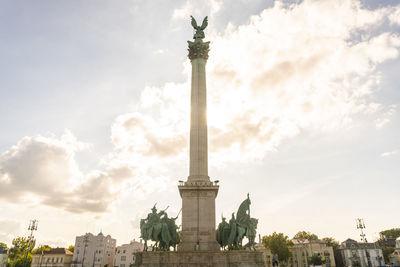 The millennium monument in budapest in summer