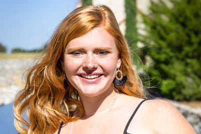 Portrait of smiling teenage girl