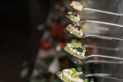 Close-up of vegetables on leaf