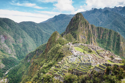 Aerial view of mountain range