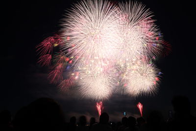 Firework display at night