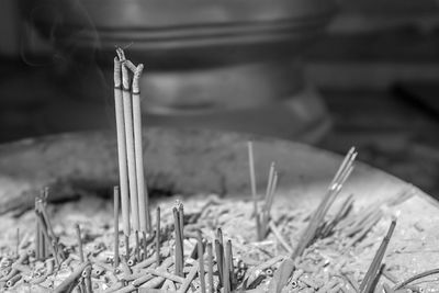 Incense sticks burning at temple