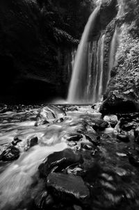 Scenic view of waterfall