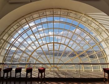 Low angle view of skylight