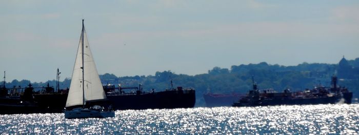 Boats in sea