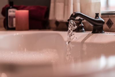 Close-up of water from faucet