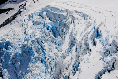 High angle view of snowcapped mountain, queenstown, new zelande