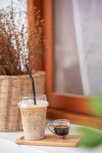 Close-up of coffee on table