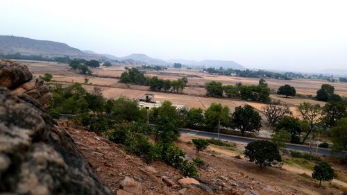 Scenic view of landscape against clear sky