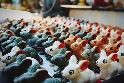Rows of mouse figurines for sale