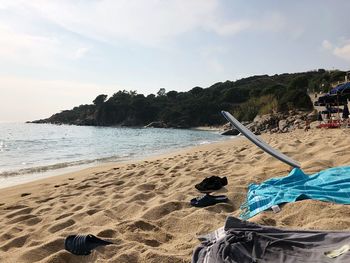 Scenic view of beach against sky