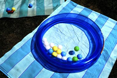 High angle view of medicines on table