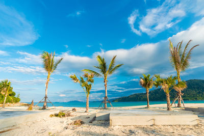 Scenic view of beach against sky