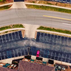 High angle view of swimming pool