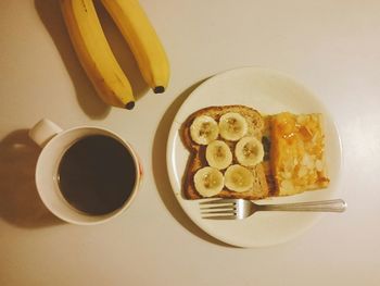 High angle view of serving food in plate