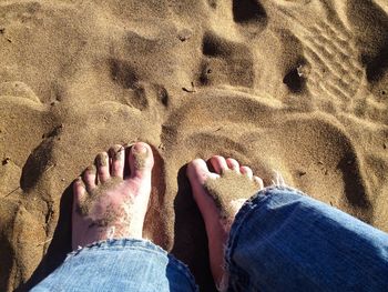 Low section of people on beach
