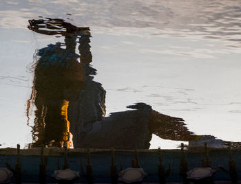 Close-up of statue against water