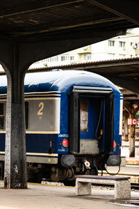 Train on railroad station