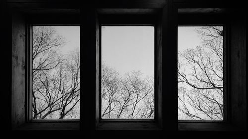 View of building through window