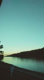 Scenic view of lake against clear sky