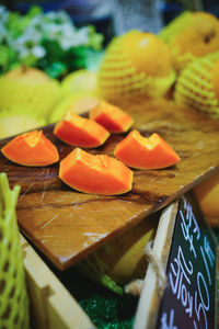 Close-up of fruits for sale in market