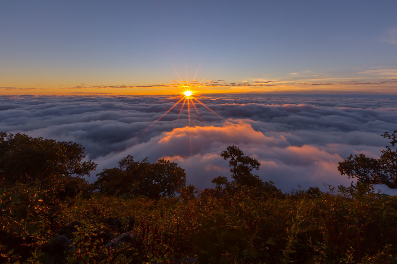 SCENIC VIEW OF SUNSET AGAINST SKY AT DUSK