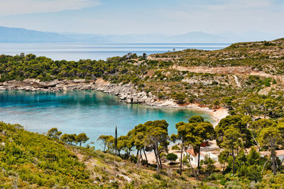 High angle view of beach against sky