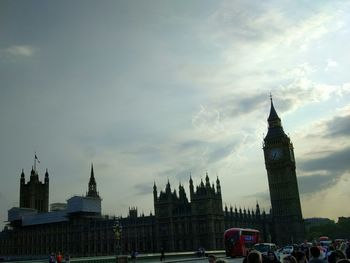 View of buildings against cloudy sky