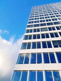 Low angle view of modern building against sky