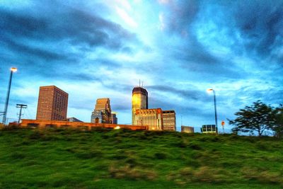 Modern cityscape against sky