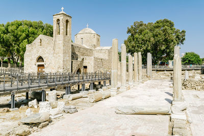 View of temple against clear sky
