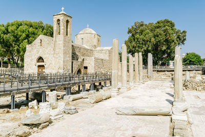 View of ayia kyriaki chrysopolitissa church against clear sky