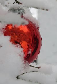 Close-up of frozen water