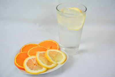 Close-up of drink served on table