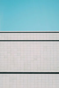 Retaining wall against clear blue sky