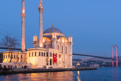 View of illuminated bridge against sky