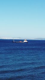 Boat sailing in sea