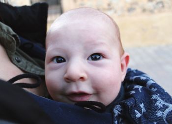 Close-up portrait of cute baby girl