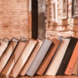 Close-up of old books