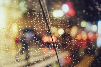 Close-up of water drops on glass