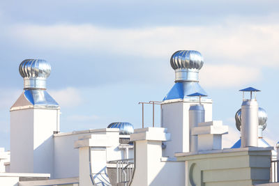 Roof extractor fans on the rooftop . mounted exhaust fan for air ventilation