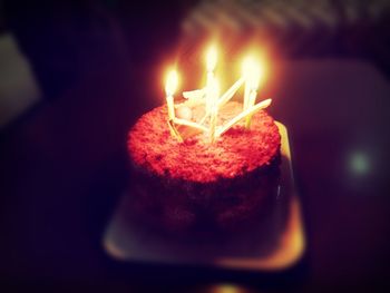 Close-up of birthday cake